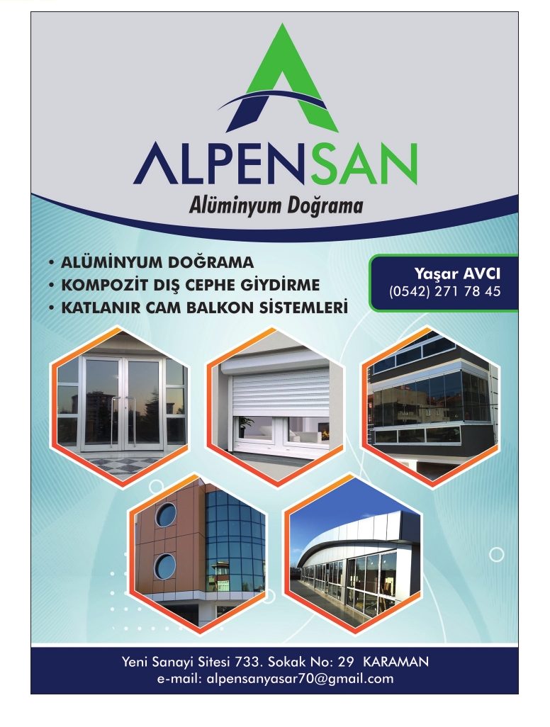 Karaman Alüminyum Doğrama Kepenk ve Panjur Sistemleri