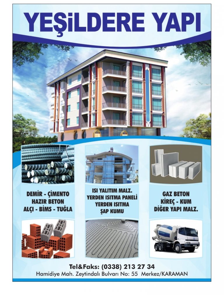 Karaman İnşaat Malzemeleri İmalat ve Satış Firmaları Karaman İnşaat Malzemeleri İmalat ve Satış Firmaları